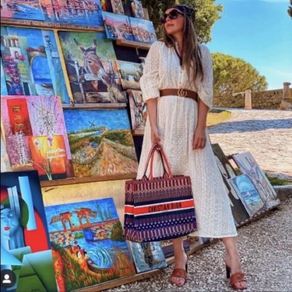 ZARA MAXI EMBROIDERERED DRESS CREAM XS - Picture 2 of 14